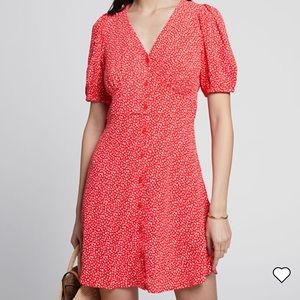 & other stories button down floral dress in red size 10